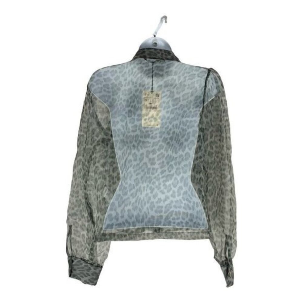 Zara Sheer Leopard Print Button-Up Blouse Size Sm… - image 8